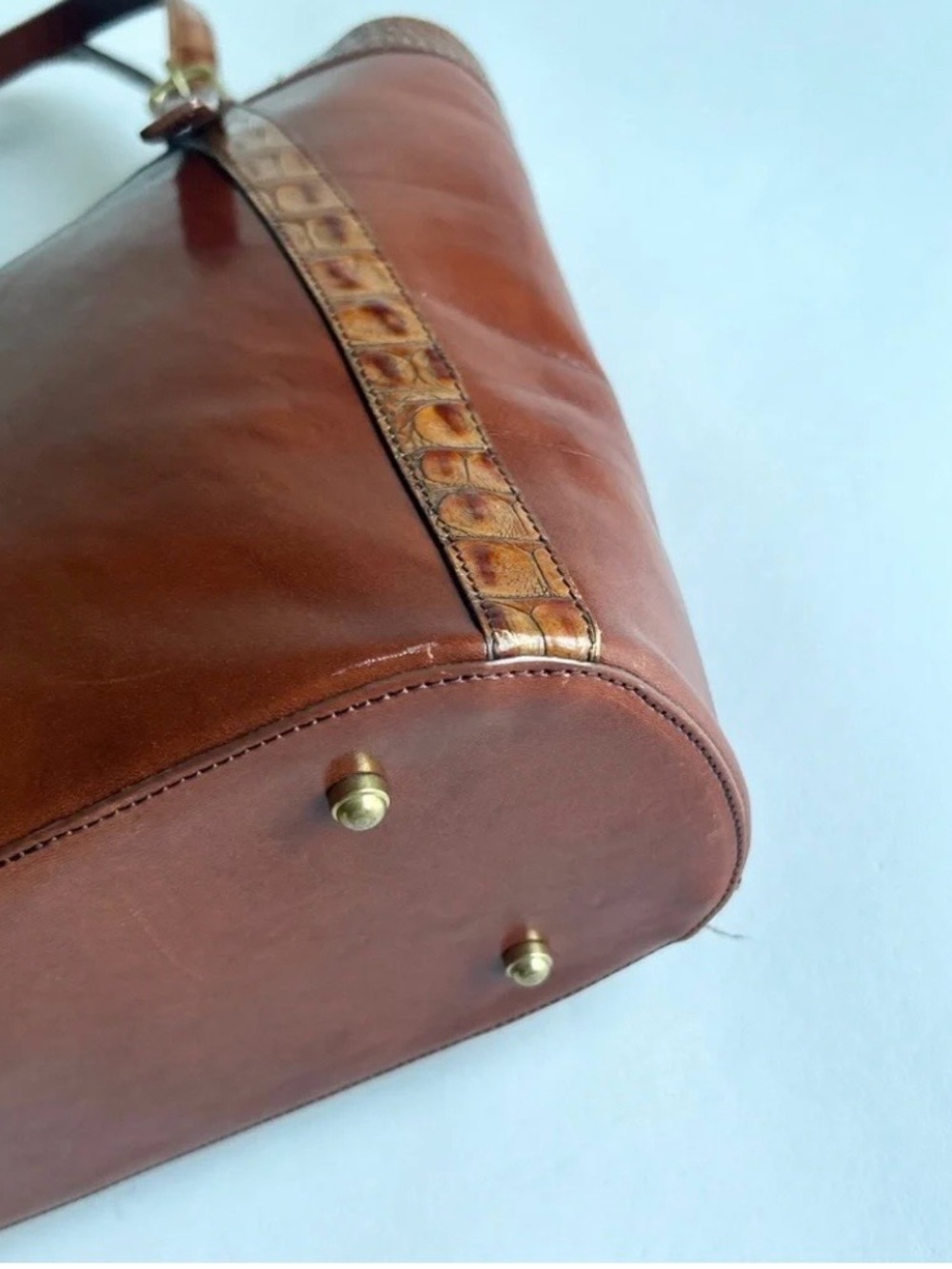 Brahmin Tan Brown Leather Adjustable Straps Handbag Shoulder Bag. - Picture 9 of 16